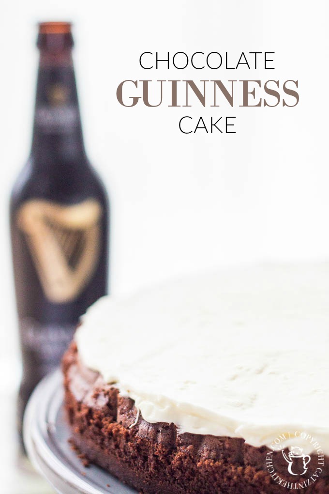 This Chocolate Guinness Cake is a rich, creamy dessert recipe infused with classic Irish stout. Try it this St. Patrick's Day!