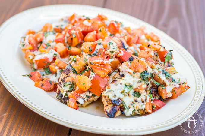 This incredibly simple recipe for grilled chicken bruschetta is one of our longest running family favorites during the spring and summer! It is fresh, full of flavor, light, and actually quite elegant!