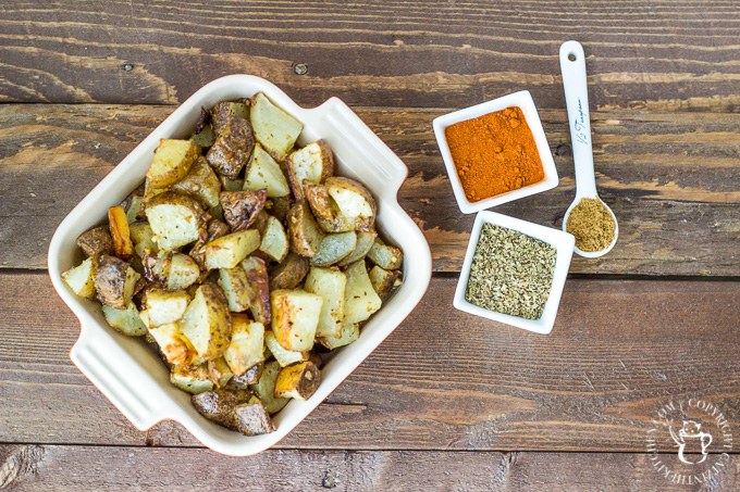 This easy, zesty little recipe for Mexican Roasted Potatoes is a handy side dish for almost any Latin-style meal - try it with tacos, burritos, and more!