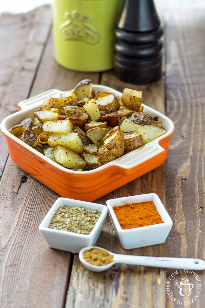 This easy, zesty little recipe for Mexican Roasted Potatoes is a handy side dish for almost any Latin-style meal - try it with tacos, burritos, and more!