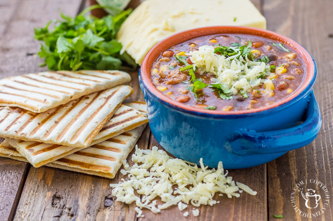 This crockpot taco soup is easy, tasty, and works equally well in fall as well as summer - pair it with some simple quesadillas and you've got a full meal! 
