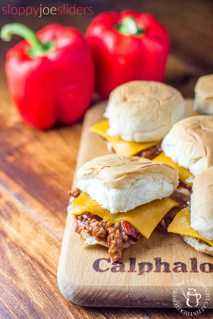 Sloppy Joe Sliders | Catz in the Kitchen | catzinthekitchen.com | #recipe #sliders #sloppyjoe Sweet & tangy, slightly sophisticated and fun, these slow-cooker sloppy joe sliders up the ante and are perfect for your game day munchies!