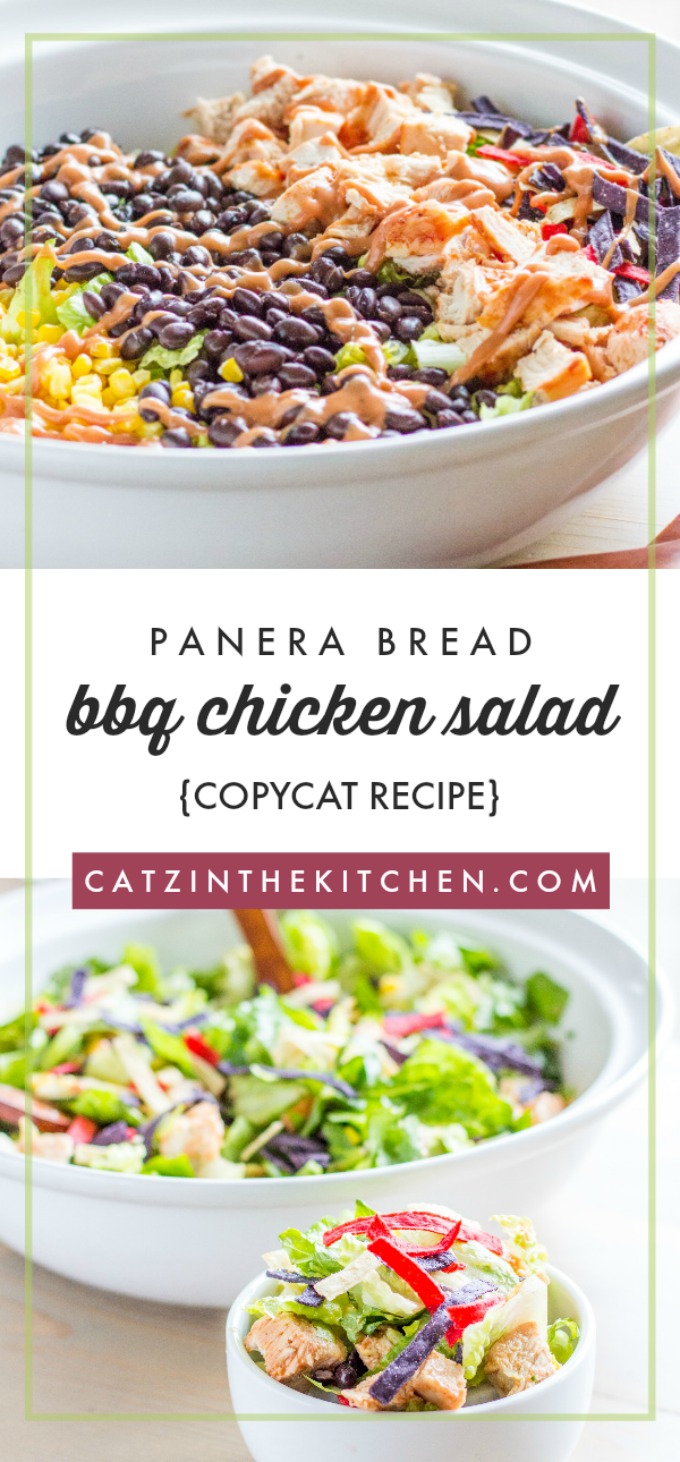 Panera Bread BBQ Chicken Salad Craving some fresh, crispy Panera Bread BBQ Chicken Salad goodness without leaving your four walls? This recipe delivers - Voila!