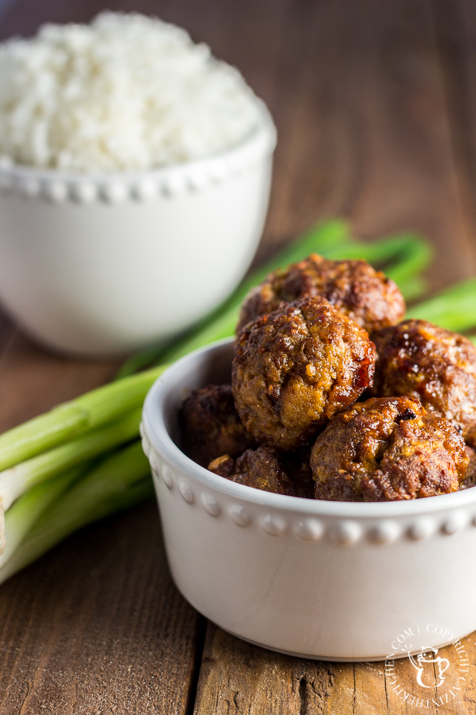 Basted in a simple, sweet and tangy homemade sauce, these teriyaki meatballs are baked in the oven, making them easy, quick...and yummy!