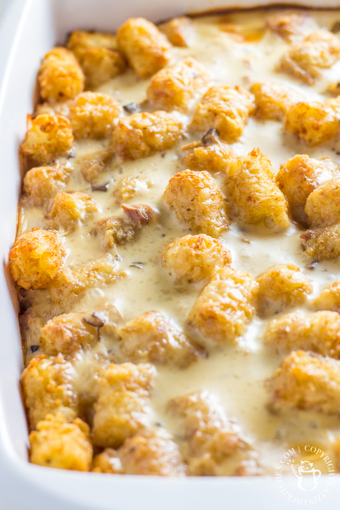 Tater Tot Casserole A classic comfort food that is creamy, crispy, and easy – this tater tot casserole will help you get dinner on the table in no time.