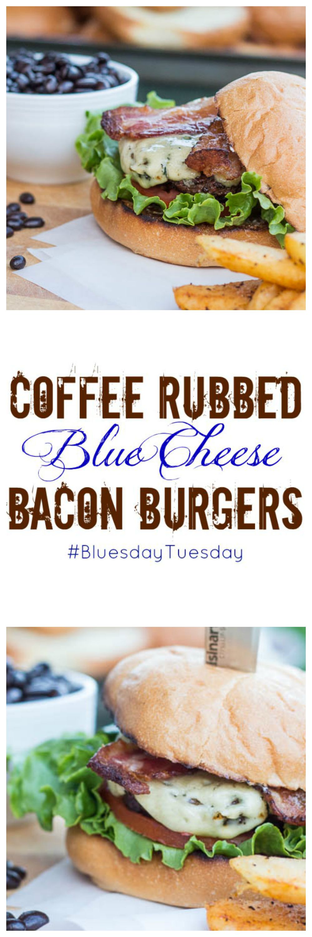 Coffee Rubbed Blue Cheese Bacon Burgers | Catz in the Kitchen | catzinthekitchen.com | Partnering with Castelo for a Summer of Blue | #BluesdayTuesday