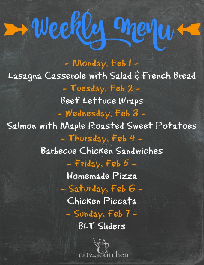 Weekly Menu | Catz in the Kitchen | catzinthekitchen.com | #menu #mealplan