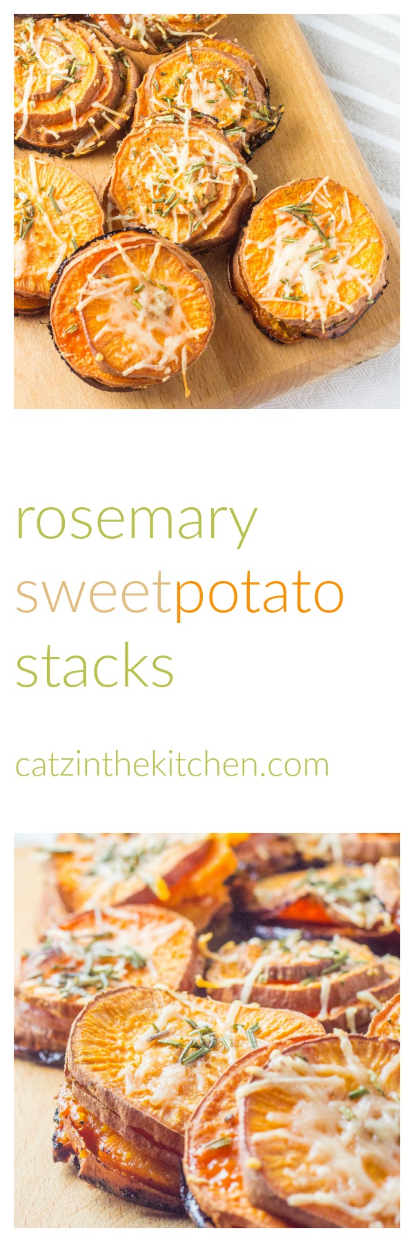 Rosemary Sweet Potato Stacks | Catz in the Kitchen | catzinthekitchen.com | #sweetpotatoes #rosemary #recipe