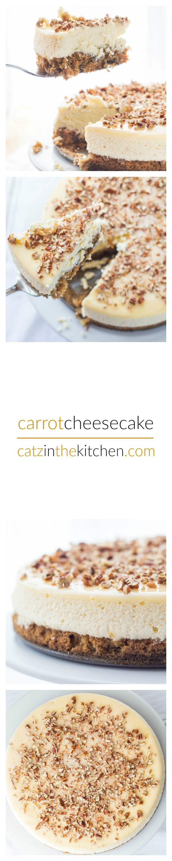 Need a beautiful, delectable, festive make-ahead dessert recipe this holiday? How about some creamy carrot cheesecake topped with pecans?