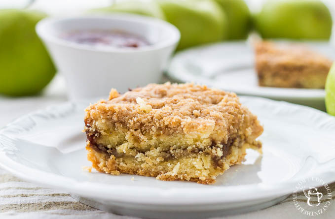 This slightly savory (but mostly sweet) brunch recipe for Irish Apple Butter Coffee Cake is full of warm apple flavor and lots of wonderful spices!