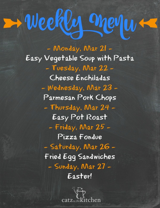 Weekly Menu | Catz in the Kitchen | catzinthekitchen.com | #menu #mealplan