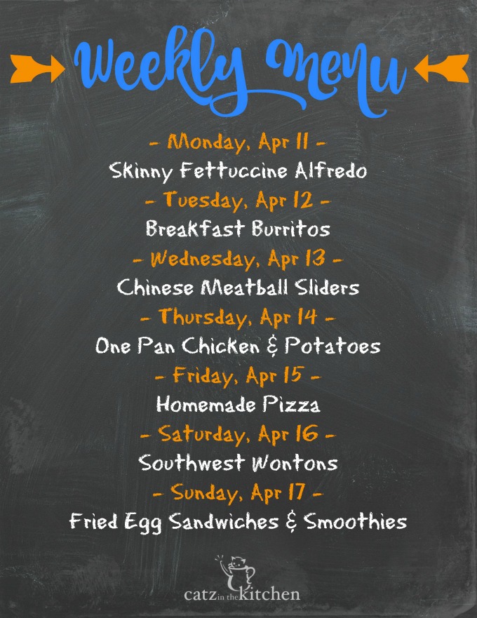 Weekly Menu | Catz in the Kitchen | catzinthekitchen.com | #menu #mealplan