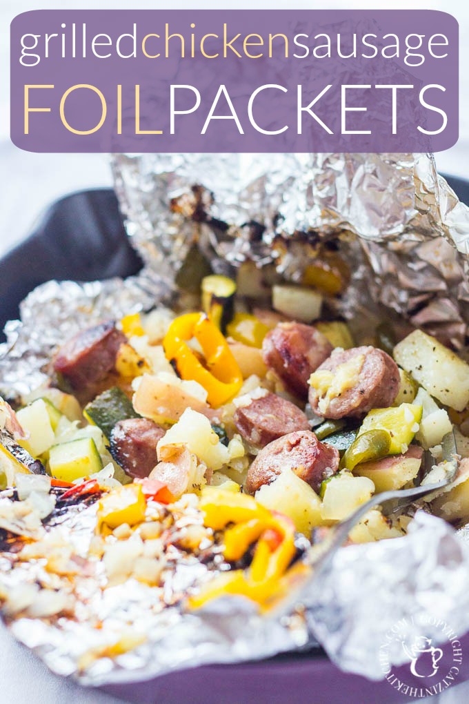 Looking for a quick and easy meal you don't have to babysit on the grill? These Grilled Chicken Sausage Foil Packets are tasty, fun, and flexible!