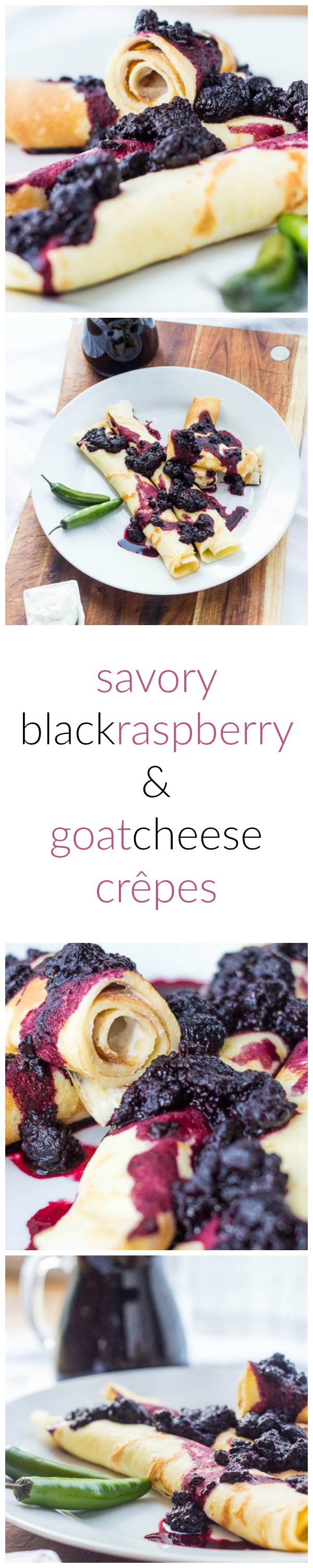 This recipe is a serious melding of savory and sweet, where serrrano chiles meet Oregon raspberries! Try these Savory Black Raspberry Goat Cheese Crêpes!