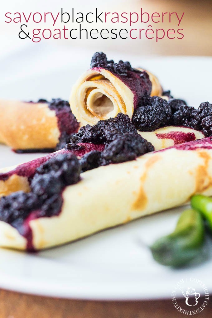 This recipe is a serious melding of savory and sweet, where serrrano chiles meet Oregon raspberries! Try these Savory Black Raspberry Goat Cheese Crêpes!