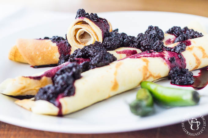 This recipe is a serious melding of savory and sweet, where serrrano chiles meet Oregon raspberries! Try these Savory Black Raspberry Goat Cheese Crêpes!