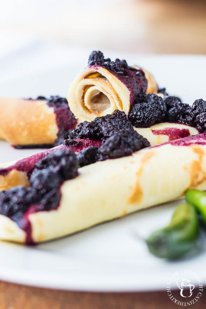 Savory Black Raspberry Goat Cheese Crêpes