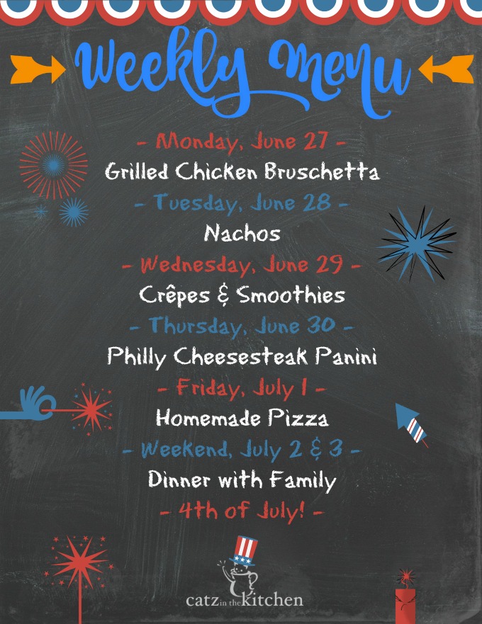 Weekly Menu | Catz in the Kitchen | catzinthekitchen.com | #menu #mealplan