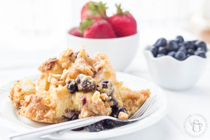 Overnight Blueberry French Toast is a recipe that is simple and indulgent. When you make it the day before, the morning meal is tasty and effortless!