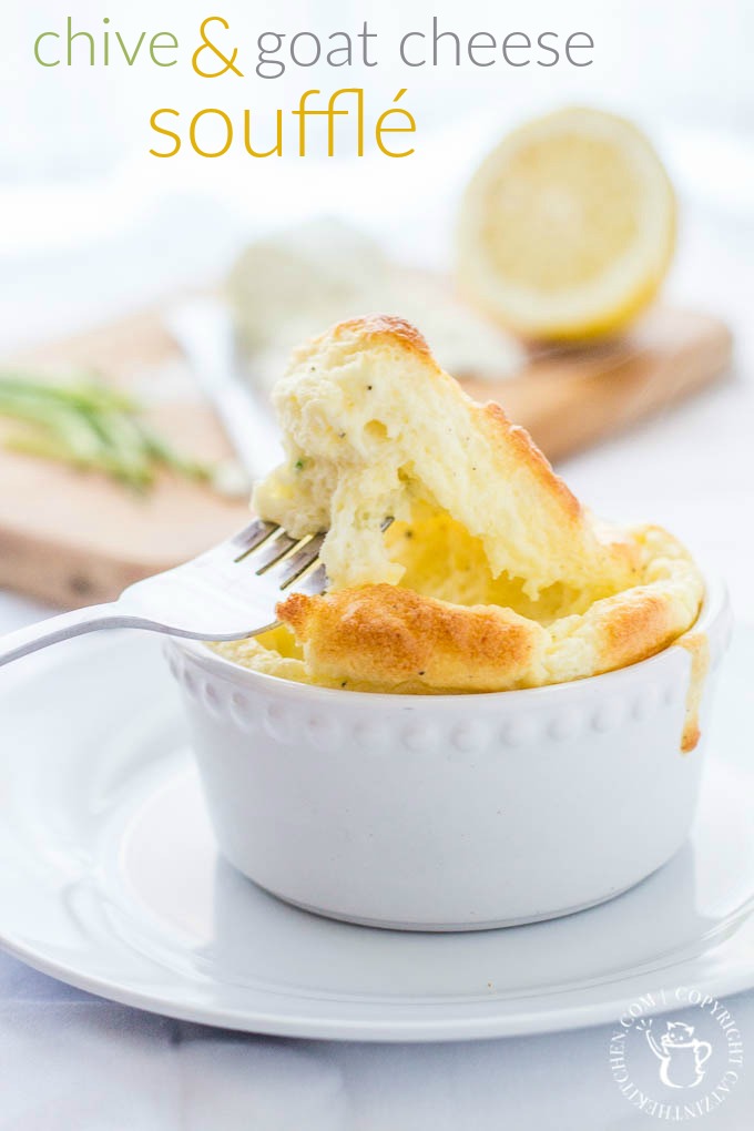 Try something "gourmet" with this chive & goat cheese soufflé! You'll love the flavors...and having something different for breakfast, lunch, or dinner!