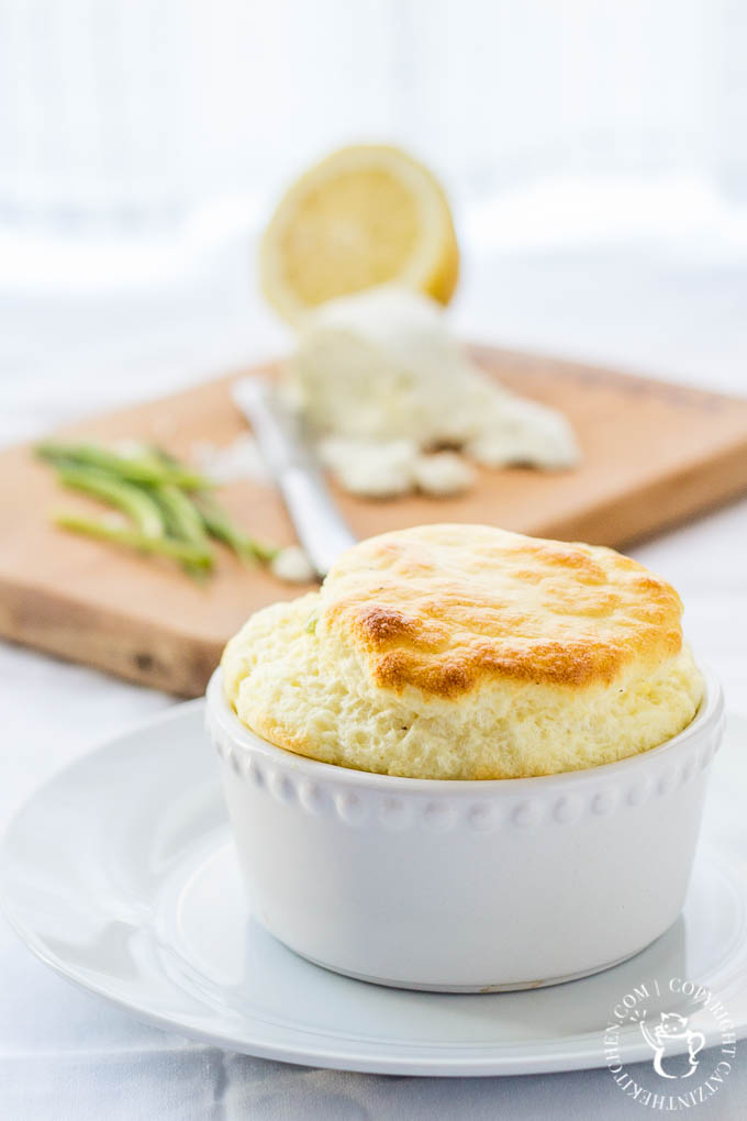 Try something "gourmet" with this chive & goat cheese soufflé! You'll love the flavors...and having something different for breakfast, lunch, or dinner!