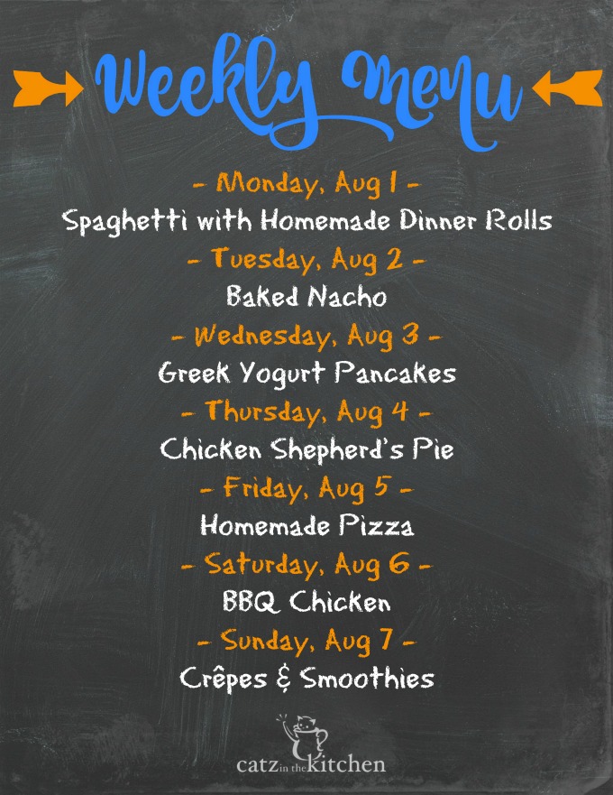 Weekly Menu | Catz in the Kitchen | catzinthekitchen.com | #menu #mealplan