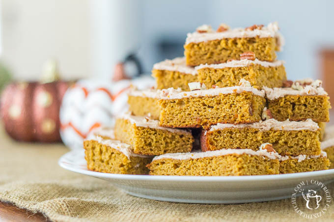 If you're one of those autumn enthusiasts who just can't wait to get fall started, then this recipe for Pumpkin Spice Bars was made for you!