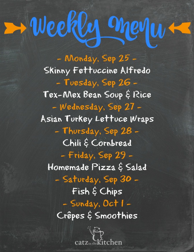 Weekly Menu | Catz in the Kitchen | catzinthekitchen.com | #menu #mealplan