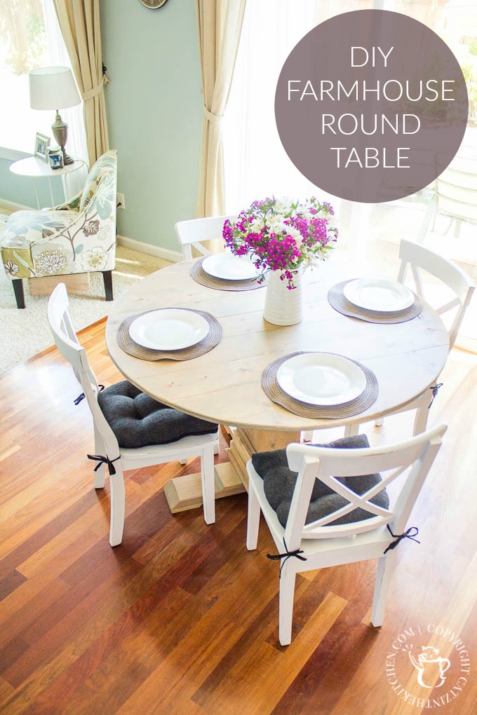 A simple project that looks simultaneously rustic & refined upon completion, this DIY Farmhouse Round Table is the perfect way to open up your dining space!