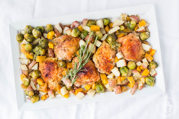 If you're looking for a one pan chicken dinner that tastes delicious, is easy, and celebrates autumn's produce, this is it. Your busy night will be a cinch!