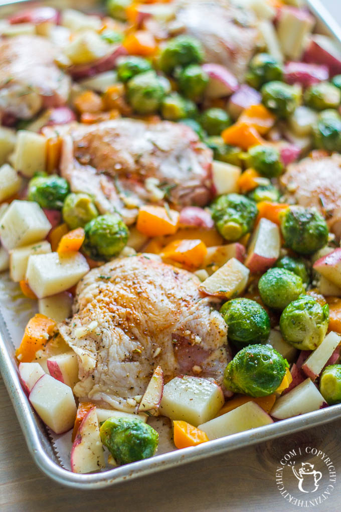 If you're looking for a one pan chicken dinner that tastes delicious, is easy, and celebrates autumn's produce, this is it. Your busy night will be a cinch!