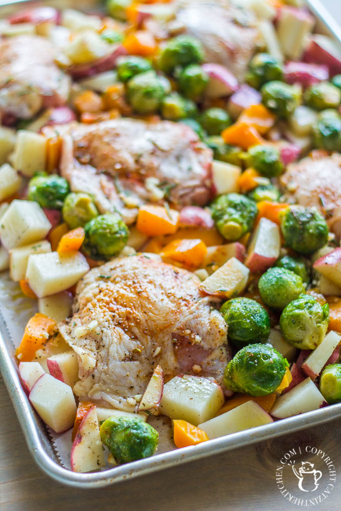 If you're looking for a one pan chicken dinner that tastes delicious, is easy, and celebrates autumn's produce, this is it. Your busy night will be a cinch!