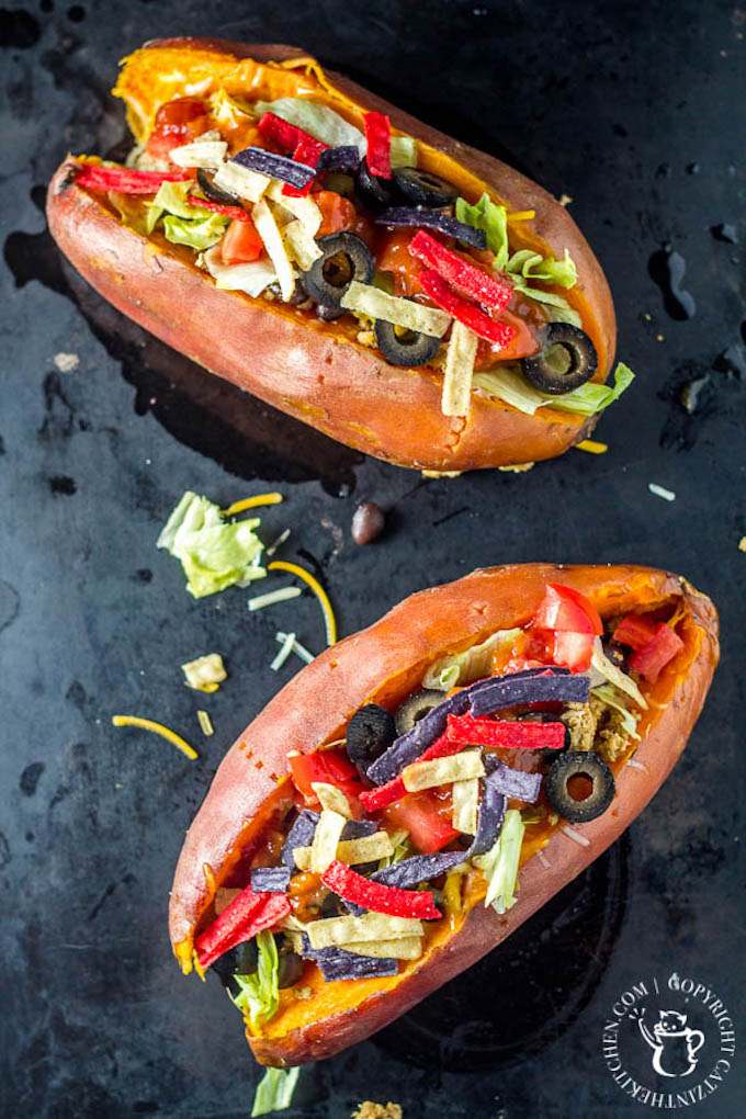 Loaded sweet potato tacos - not only served in a super food, but one filling meal that's easy to prepare, easy on the wallet, and full of flavor!