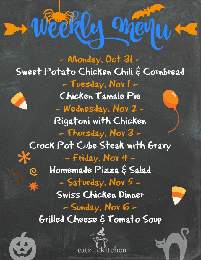 Weekly Menu for the Week of Oct 31