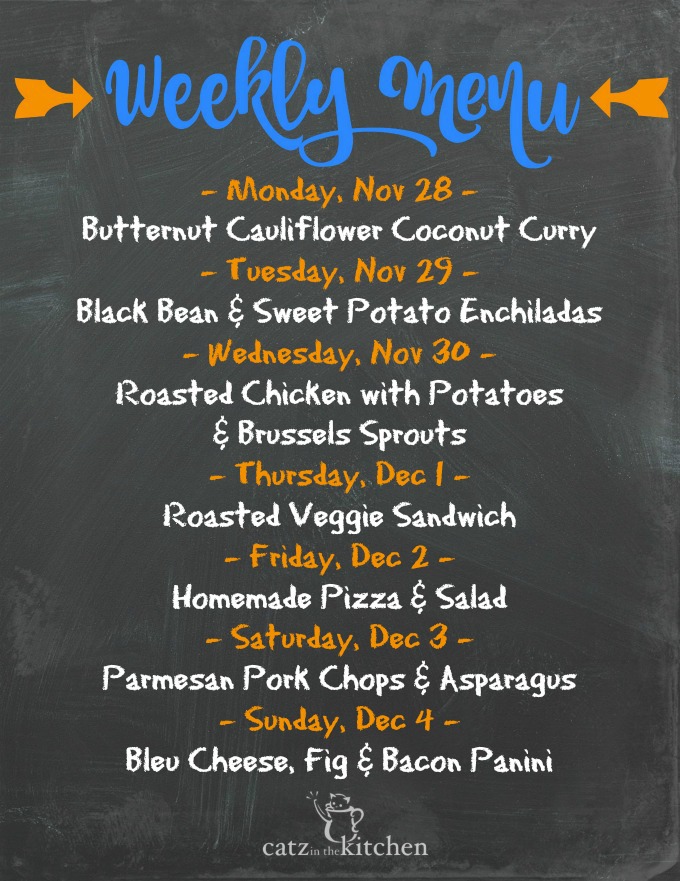 Weekly Menu | Catz in the Kitchen | catzinthekitchen.com | #menu #mealplan