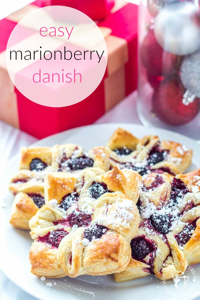 Delightful Oregon marionberries, flaky puff pastry, indulgent cream cheese filling, & so simple! You can & MUST make yourself an easy marionberry Danish!