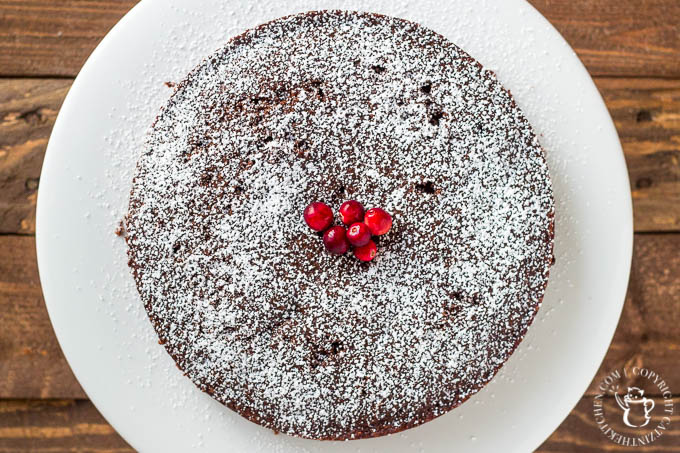 It's the holidays, and I don't know about you, but I don't have time for complicated. This chocolate cranberry spice cake is easy, so yummy, and festive!
