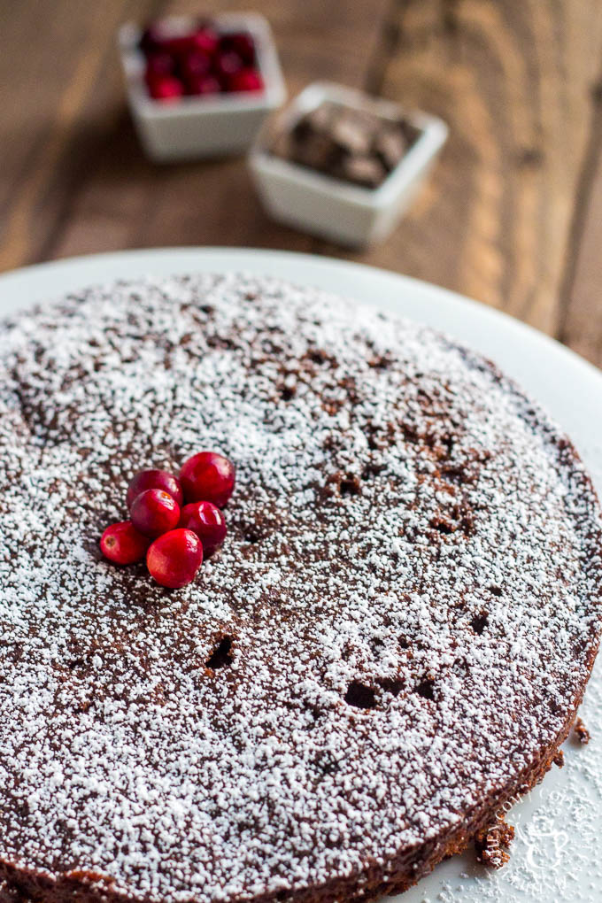 It's the holidays, and I don't know about you, but I don't have time for complicated. This chocolate cranberry spice cake is easy, so yummy, and festive!