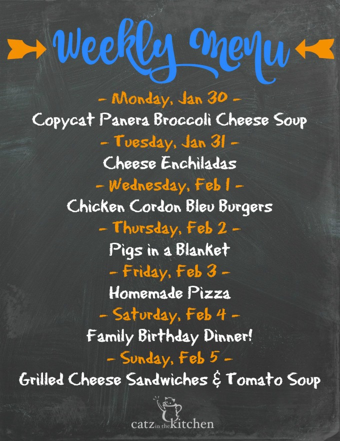 Weekly Menu | Catz in the Kitchen | catzinthekitchen.com | #menu #mealplan