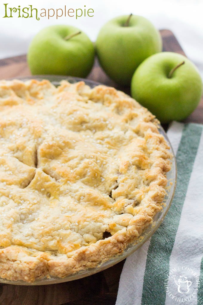 What makes this delicious, crumbly apple pie an Irish apple pie? We can't say for sure, but if this is what being Irish tastes like, we're in!