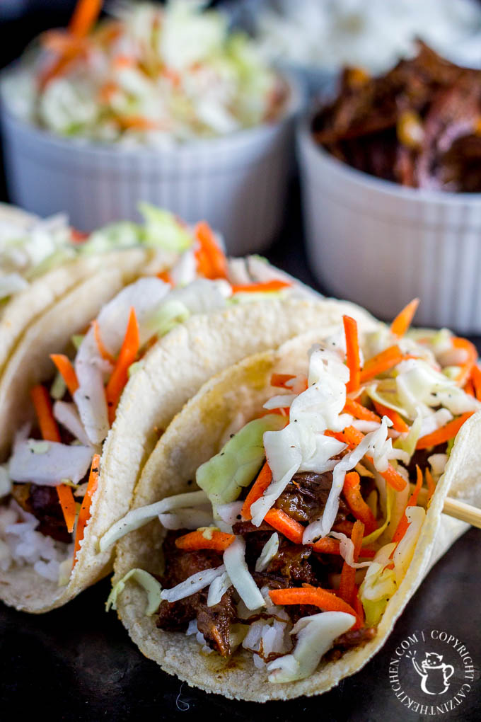 These Slow-Cooker Korean BBQ Beef Tacos have everything - texture, flavor, and timing! They're quick, easy, and oh-so-tasty!