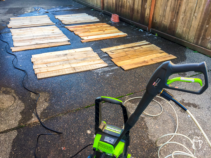 Pressure washing pallets