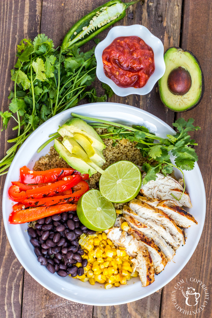 Can't make it to your favorite Mexican grill, but still craving some fresh, flavorful southwestern style eats? Make this Baja Chicken Burrito Bowl at home!