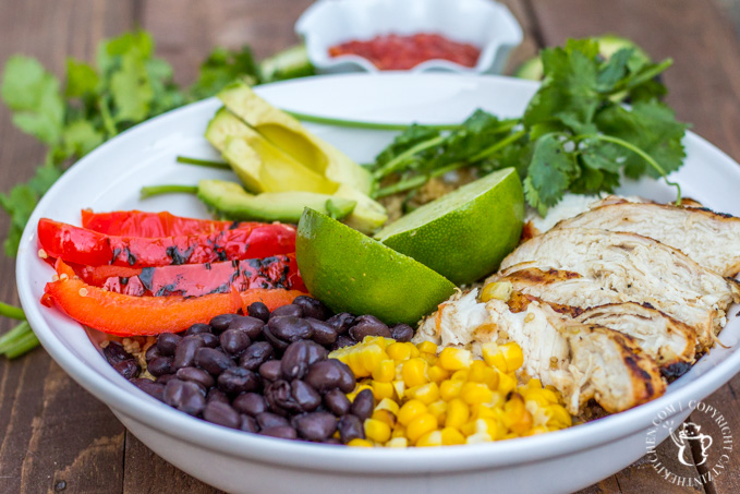 Can't make it to your favorite Mexican grill, but still craving some fresh, flavorful southwestern style eats? Make this Baja Chicken Burrito Bowl at home!