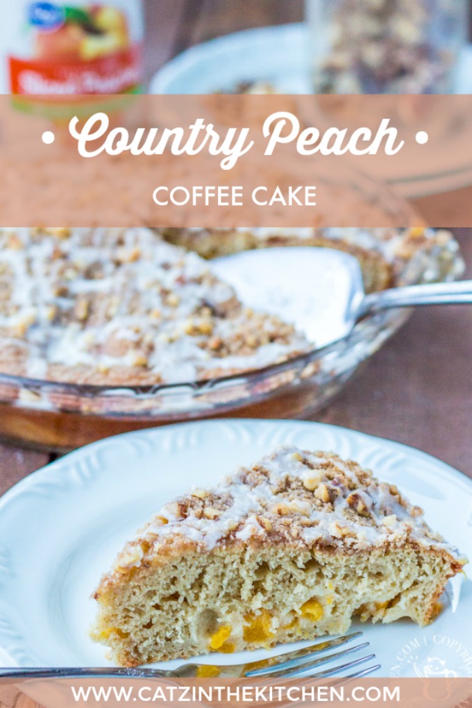 Warm, homey, and just a little bit indulgent, this Country Peach Coffee Cake is an easy to make treat in and out of peach season!