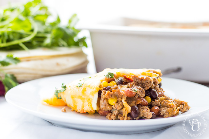 This delicious family favorite Mexican Lasagna recipe is made mostly from ingredients we always have in the pantry and it comes together in just 30 minutes! 