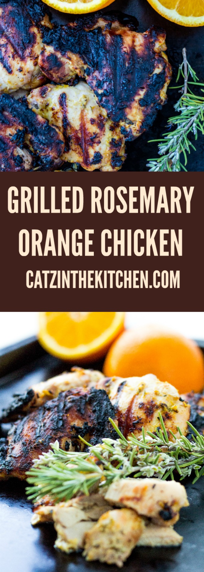 The easy marinade for this grilled rosemary orange chicken recipe is made with ingredients you've probably already got in your pantry!