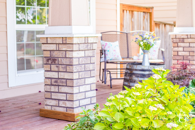 If you've ever thought about turning your cement porch into a wood deck, it's surprisingly easy! Here are some thoughts, tips, & photos from our experience!