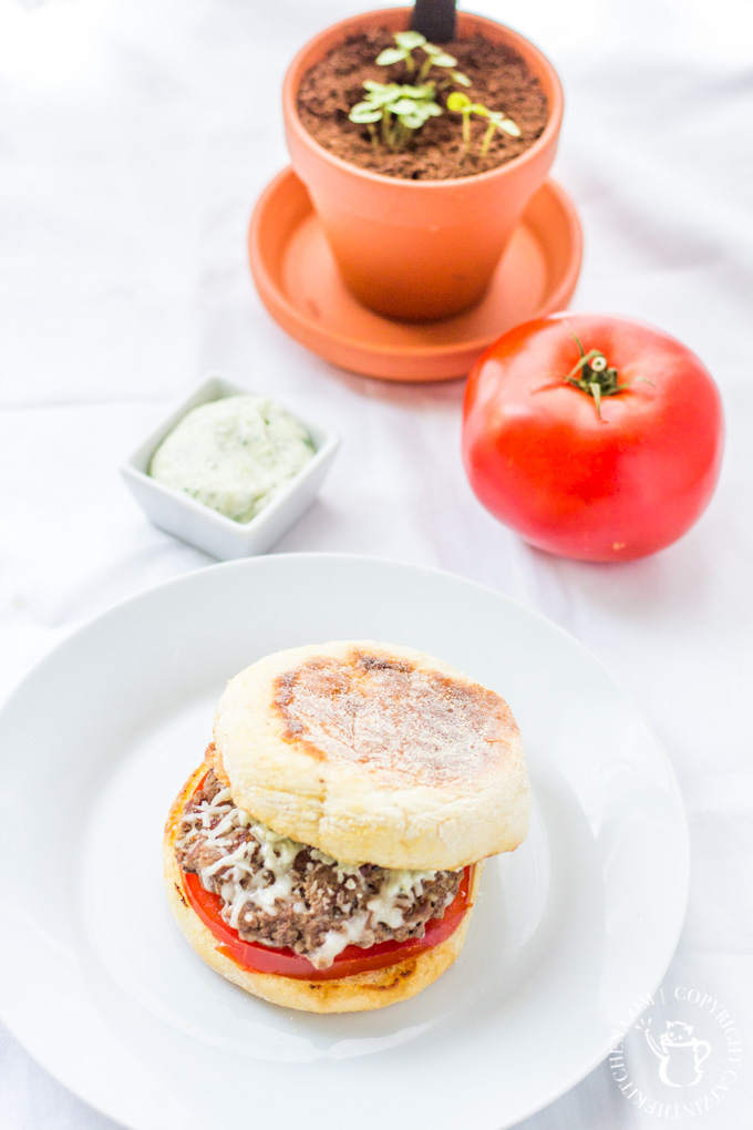 These Basil Garlic Burgers are easy to make and packed with flavor! Plus, when you serve them on an English muffin, they are cute and fun to eat! 