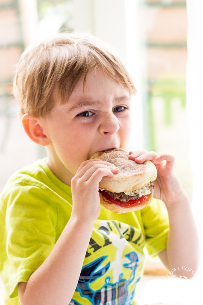 These Basil Garlic Burgers are easy to make and packed with flavor! Plus, when you serve them on an English muffin, they are cute and fun to eat! 